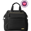 image:imageSkip Hop Diaper Bag Backpack Mainframe Large Capacity Wide Open Structure with Changing Pad amp Stroller Attachement Black with Gold TrimBlack
