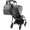 image:imageSkip Hop Diaper Bag Backpack Mainframe Large Capacity Wide Open Structure with Changing Pad amp Stroller Attachement Black with Gold TrimCharcoal
