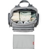 image:imageSkip Hop Diaper Bag Backpack Mainframe Large Capacity Wide Open Structure with Changing Pad amp Stroller Attachement Black with Gold TrimHeather Grey