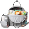 image:imageSkip Hop Diaper Bag Backpack Suite 6in1 Diaper Backpack Set MultiFunction Baby Travel Bag with Changing Pad Stroller Straps Bottle Bag and Pacifier Pocket BlackDove