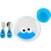 image:imageSkip Hop x Sesame Street Toddler Feeding 4Piece Mealtime Set Cookie MonsterCookie Monster