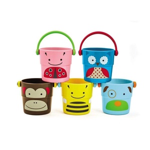 image:imageSkip Hop Baby Bath Toy Buckets Zoo Stack amp Pour Buckets PastelTreetop