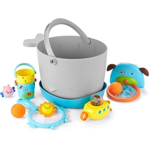 image:imageSkip Hop Baby Bath Toy Filled Bucket Bath Toy amp Bucket Gift Set GreyBath Bucket  Toys Gift Set