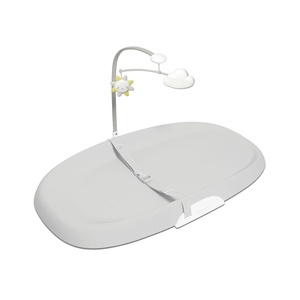 image:imageSkip Hop Baby Changing Pad Nursery Style WipeClean Contoured with Cushioned Foam NonSkid Base Builtin Safety Belt amp TuckAway Toy Bar Grey16 Grey