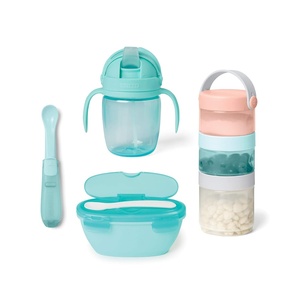 image:imageSkip Hop Baby EasyPack Feeding Travel Essentials 6 Piece Set Soft Teal 6mTravel Feeding Set