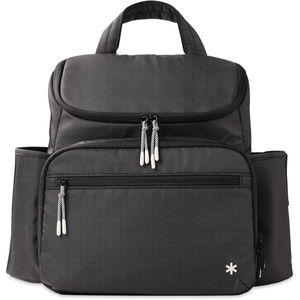 image:imageSkip Hop Diaper Bag Backpack Forma MultiFunction Baby Travel Bag with Changing Pad amp Stroller Attachment GreyForma Next Black