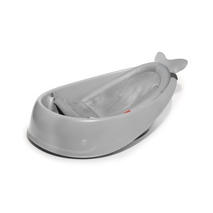image:imageSkip Hop Infant Bath Tub 3Stage Grow With Baby Smart Sling MOBY Bathtub White Age 0Moby Grey Tub