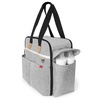 image:imageSkip Hop Diaper Bag Iconic Duo Weekender Extra Large Capacity with Changing Pad amp Stroller Attachment Grey MelangeDiaper Bag